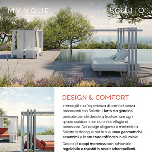 Letto da giardino Soletto: design minimal e comfort assoluto per il tuo outdoor by MY YOUR