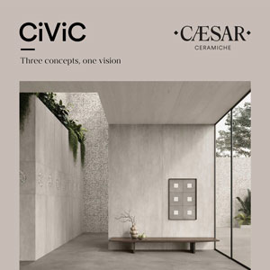 Pavimenti e rivestimenti Civic di Ceramiche Caesar: un dialogo tra forme, textures e architettura
