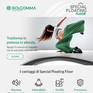 Pavimentazione flottante sotto massetto per l’isolamento acustico di Isolgomma
