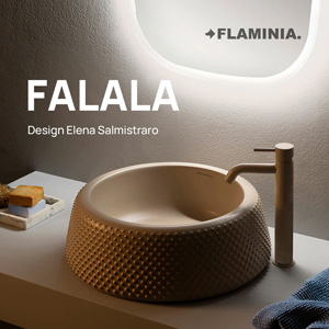 Elena Salmistraro per Flaminia: Falala, il lavabo in ceramica dalla texture tridimensionale