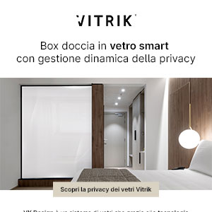 Box doccia in vetro smart con gestione dinamica della privacy di Vitrik