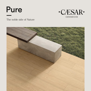 Pure di Ceramiche Caesar, superfici in gres porcellanato effetto legno