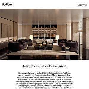 Joan, nuovo sistema di imbottiti Poliform. Zone di relax e convivialit� per ogni spazio ed esigenza