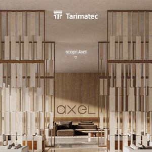 Axel, il sistema divisorio modulare di Tarimatec trasforma lo spazio attraverso movimento e luce