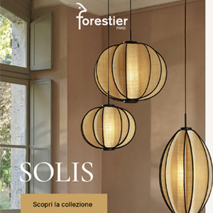 Lampada a sospensione in fibre naturali: la luce calda di Solis di Forestier