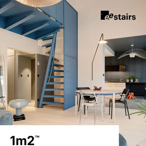 Scale ultracompatte 1m2 di EeStairs - Design in acciaio per spazi ridotti