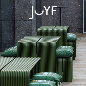 Sistemi di arredamento per spazi ricettivi, dal rooftop al bordo piscina, firmati Joyf