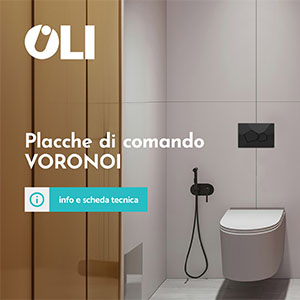 Placche di comando OLI Voronoi in Bio-ABS: geometrie scultoree per il progetto bagno