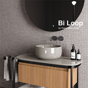 Mobile bagno modulare BI-LOOP, equilibrio tra forma e funzione di Scarabeo Ceramiche