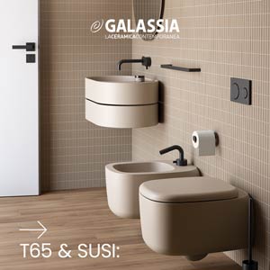 Sistema bagno dalle linee soft by Galassia: equilibrio tra arredo e sanitari