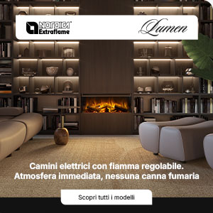 Camino elettrico Lumen, la fiamma d�atmosfera senza canna fumaria di La Nordica-Extraflame