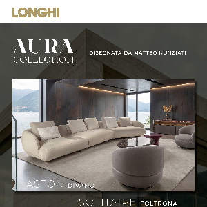 Aura Collection, il living Longhi dove materia, luce e design dialogano