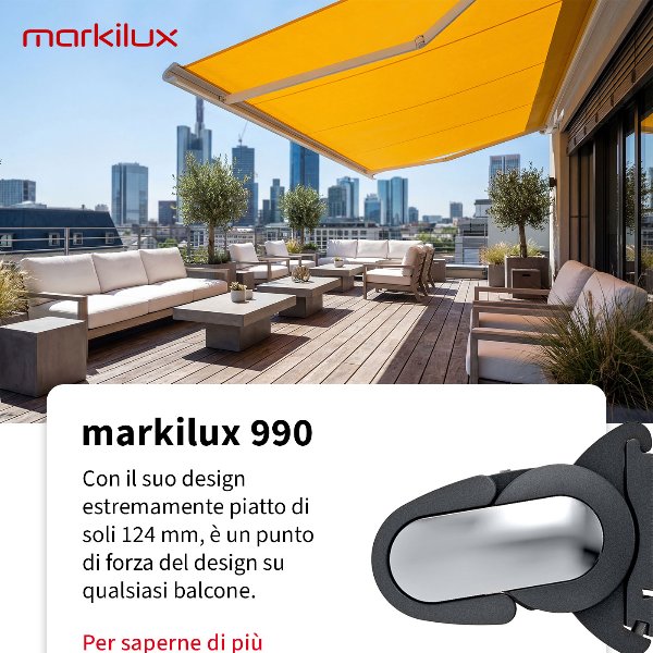 Tenda a cassonetto markilux 990 per piccoli terrazzi e balconi