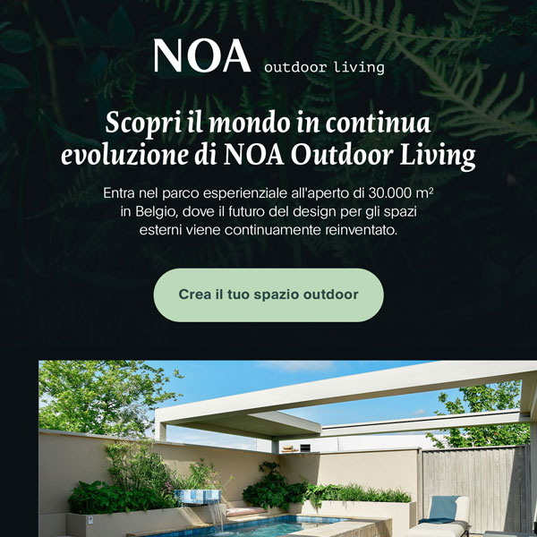 Progetta la tua esperienza all�aperto con NOA outdoor living