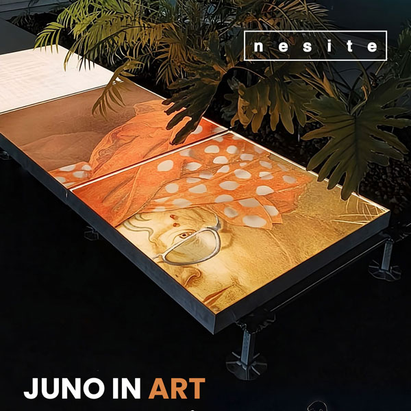 Luce e arte a pavimento: Juno in Art di Nesite