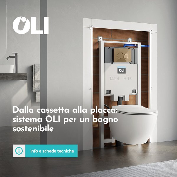 Sistema ad incasso e placca di comando per un bagno sostenibile OLI