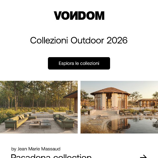 Collezioni Outdoor Vondom 2026: scopri le sedute Pasadena e Africa